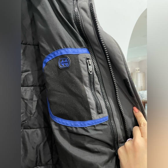 Calvin Klein XL 3 in 1 jacket grey water resistant outer blk quilted inner - Picture 5 of 5